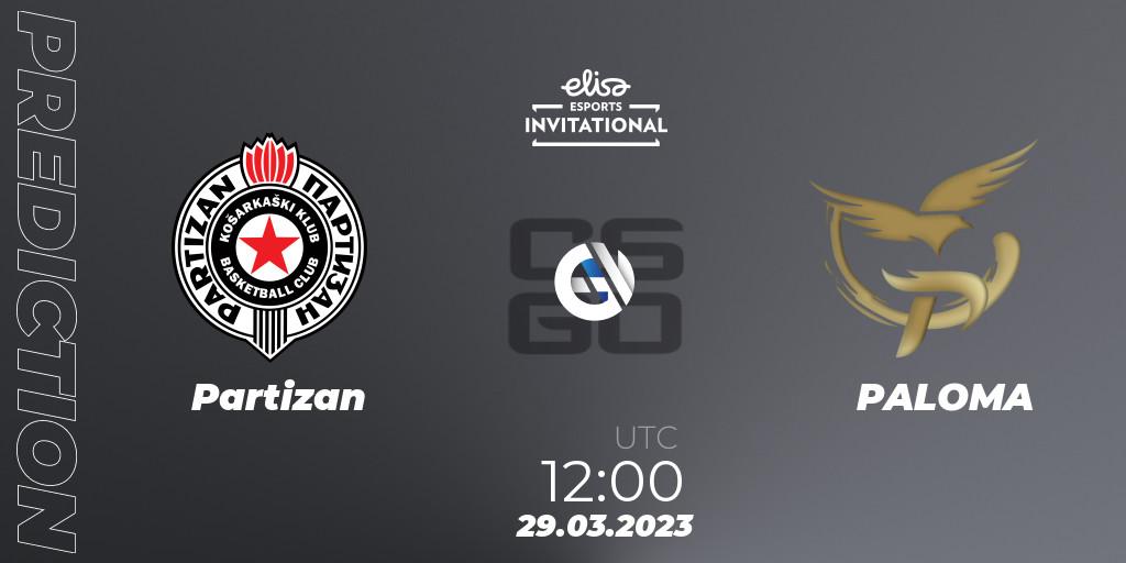 Prognose für das Spiel Partizan VS PALOMA. 29.03.23. CS2 (CS:GO) - Elisa Invitational Spring 2023 Contenders