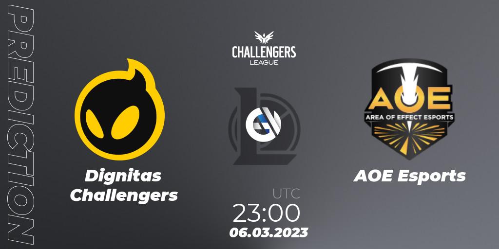 Prognose für das Spiel Dignitas Challengers VS AOE Esports. 06.03.23. LoL - NACL 2023 Spring - Group Stage