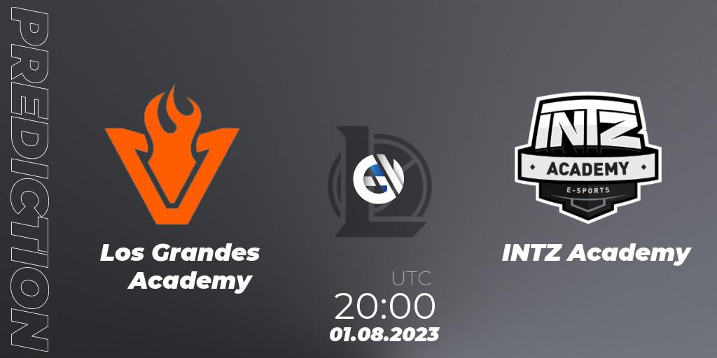 Prognose für das Spiel Los Grandes Academy VS INTZ Academy. 01.08.2023 at 20:00. LoL - CBLOL Academy Split 2 2023 - Group Stage