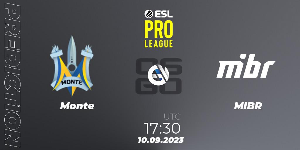Prognose für das Spiel Monte VS MIBR. 10.09.2023 at 19:30. Counter-Strike (CS2) - ESL Pro League Season 18