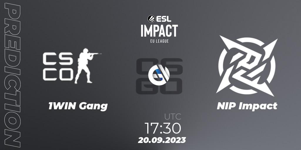 Prognose für das Spiel 1WIN Gang VS NIP Impact. 20.09.2023 at 17:30. Counter-Strike (CS2) - ESL Impact League Season 4: European Division