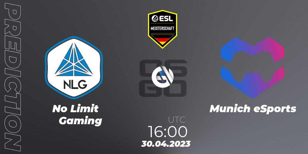Prognose für das Spiel No Limit Gaming VS Munich eSports. 14.05.23. CS2 (CS:GO) - ESL Meisterschaft: Spring 2023 - Division 2