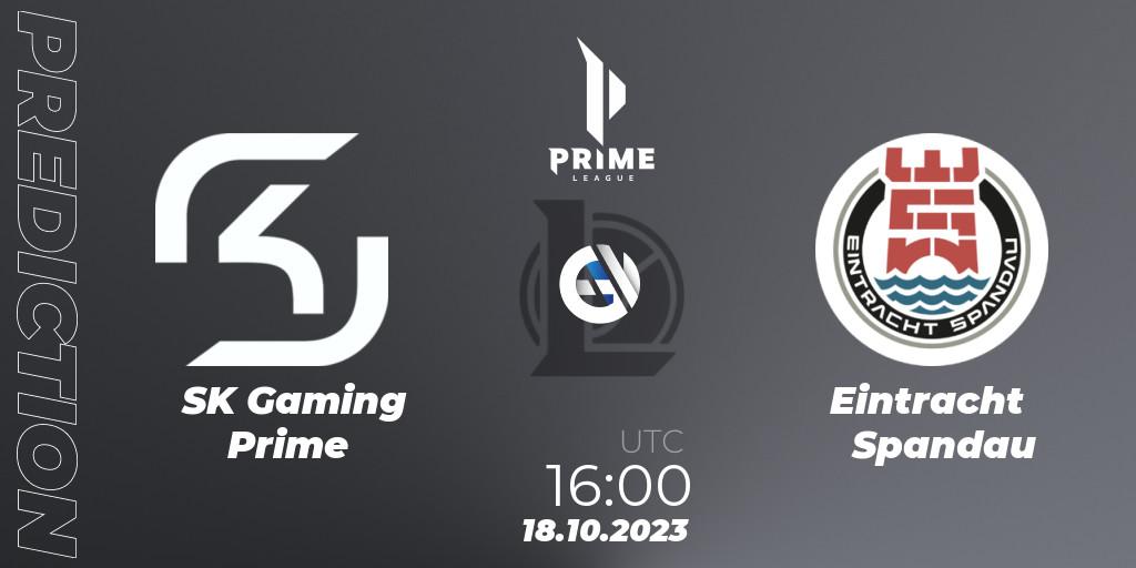 Prognose für das Spiel SK Gaming Prime VS Eintracht Spandau. 18.10.23. LoL - Prime League Pokal 2023