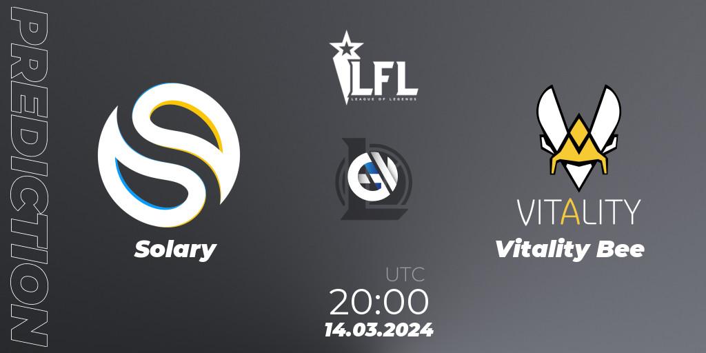 Prognose für das Spiel Solary VS Vitality Bee. 14.03.24. LoL - LFL Spring 2024