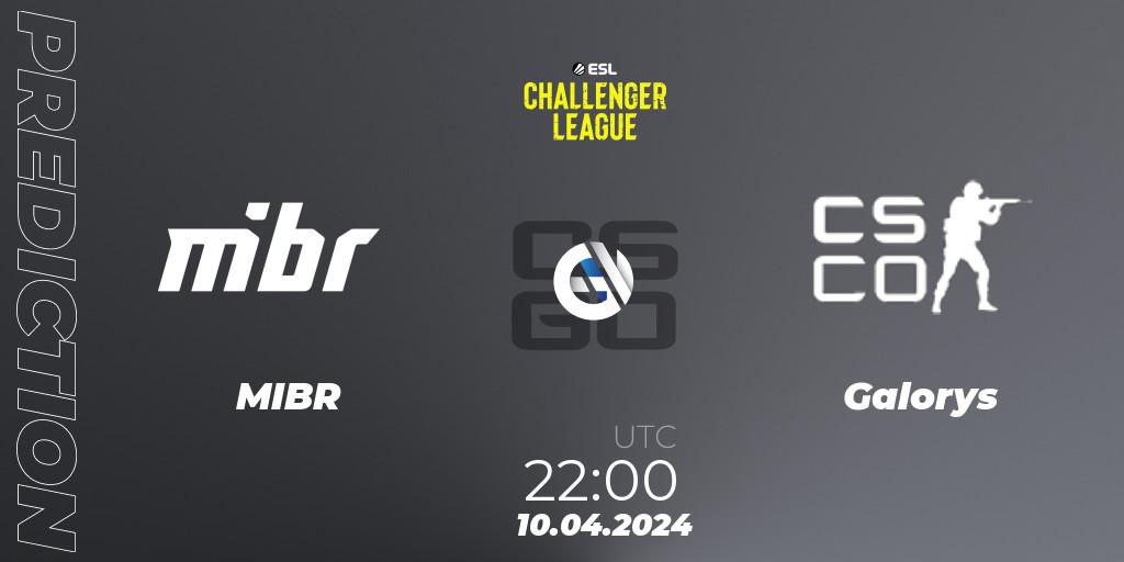 Prognose für das Spiel MIBR VS Galorys. 10.04.24. CS2 (CS:GO) - ESL Challenger League Season 47: South America