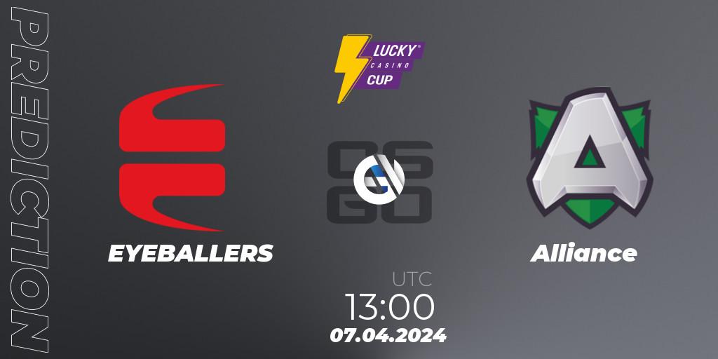 Prognose für das Spiel EYEBALLERS VS Alliance. 07.04.24. CS2 (CS:GO) - Esportal LuckyCasino Cup 2024