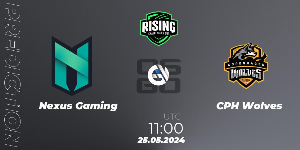 Prognose für das Spiel Nexus Gaming VS CPH Wolves. 26.05.2024 at 14:00. Counter-Strike (CS2) - Rising Challengers Cup #1