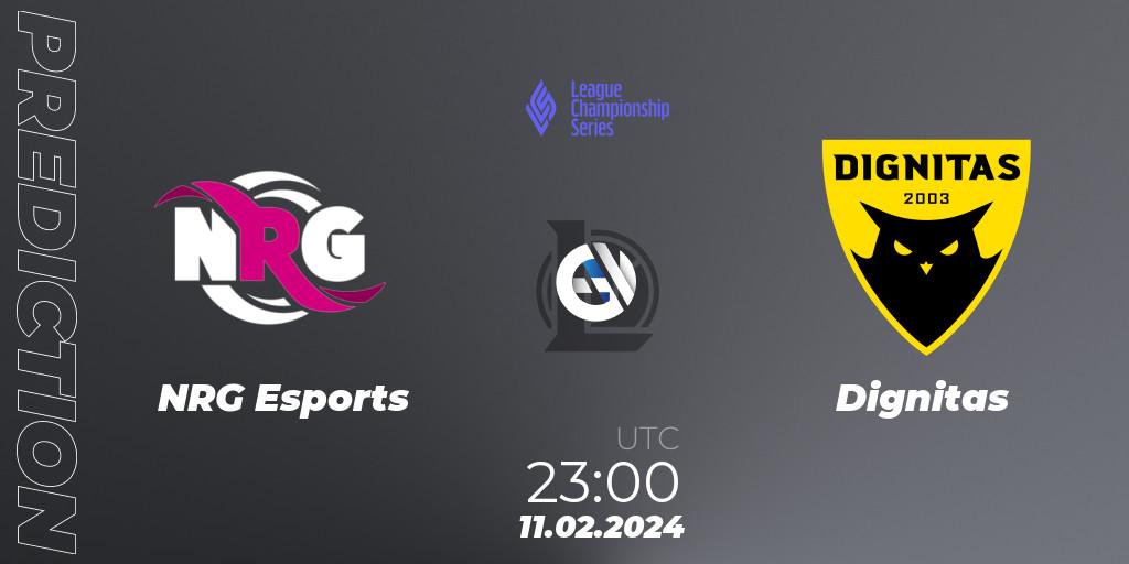 Prognose für das Spiel NRG Esports VS Dignitas. 11.02.24. LoL - LCS Spring 2024 - Group Stage