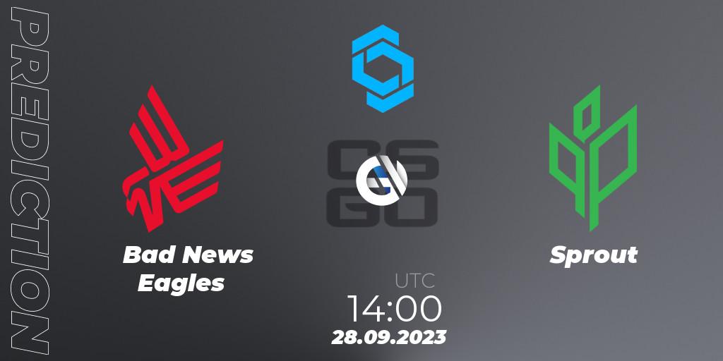Prognose für das Spiel Bad News Eagles VS Sprout. 28.09.23. CS2 (CS:GO) - CCT East Europe Series #2