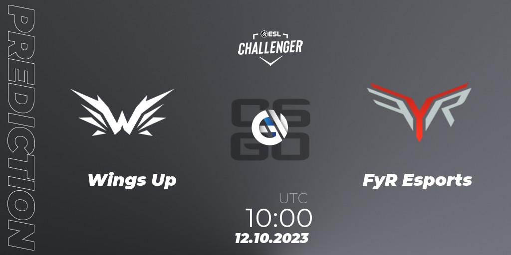 Prognose für das Spiel Wings Up VS FyR Esports. 12.10.23. CS2 (CS:GO) - ESL Challenger at DreamHack Winter 2023: Asian Open Qualifier
