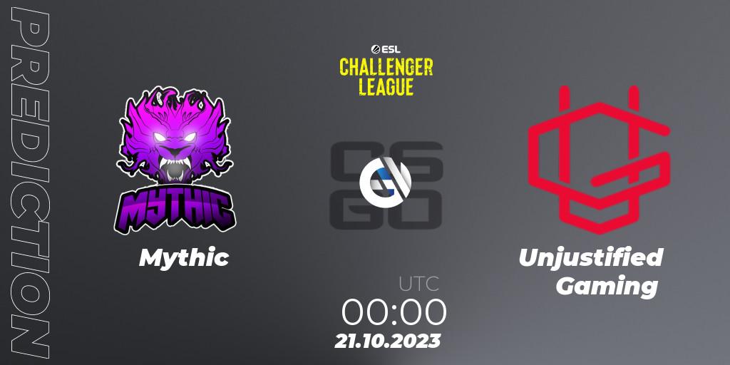 Prognose für das Spiel Mythic VS Unjustified Gaming. 23.11.23. CS2 (CS:GO) - ESL Challenger League Season 46: North America