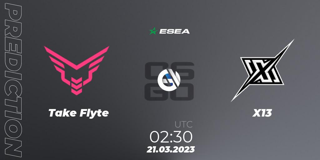 Prognose für das Spiel Take Flyte VS X13. 21.03.23. CS2 (CS:GO) - ESEA Advanced Season 44 North America