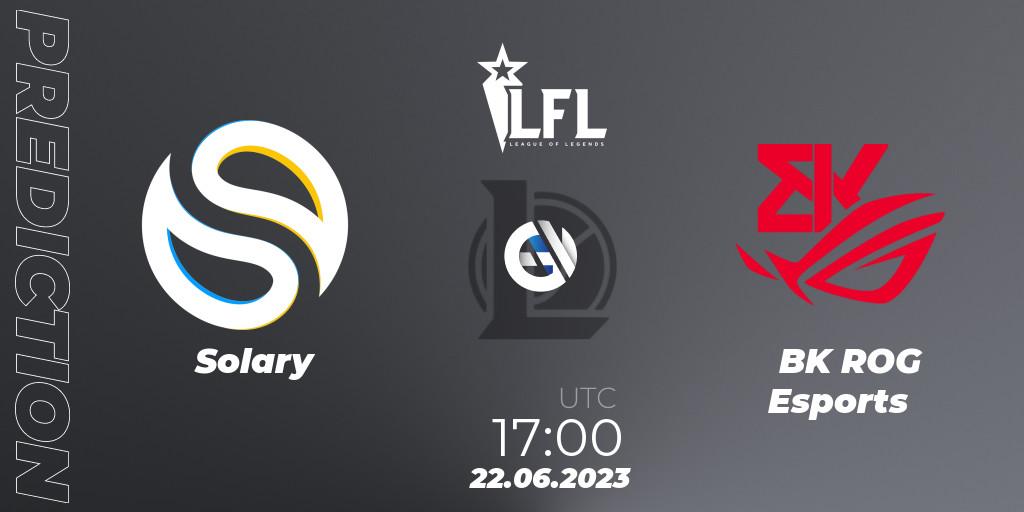 Prognose für das Spiel Solary VS BK ROG Esports. 22.06.2023 at 17:00. LoL - LFL Summer 2023 - Group Stage