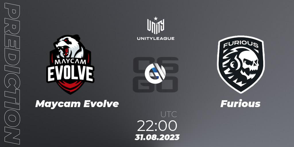 Prognose für das Spiel Maycam Evolve VS Furious. 31.08.23. CS2 (CS:GO) - LVP Unity League Argentina 2023