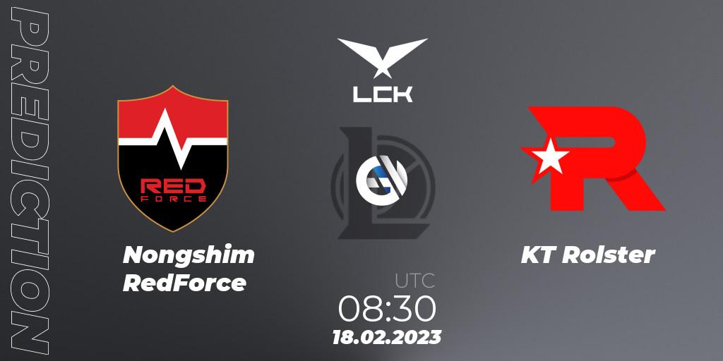 Prognose für das Spiel Nongshim RedForce VS KT Rolster. 18.02.2023 at 09:35. LoL - LCK Spring 2023 - Group Stage