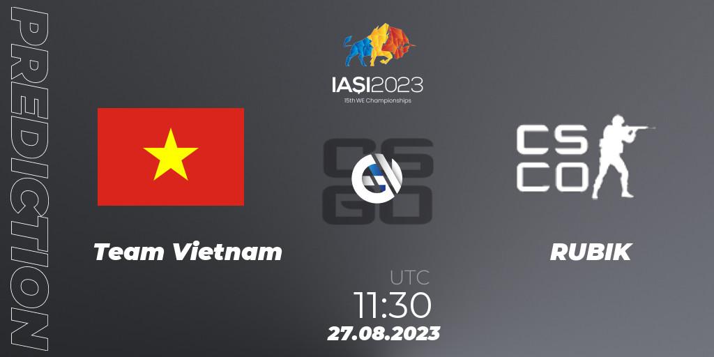 Prognose für das Spiel Team Vietnam VS RUBIK. 27.08.2023 at 17:40. Counter-Strike (CS2) - IESF World Esports Championship 2023
