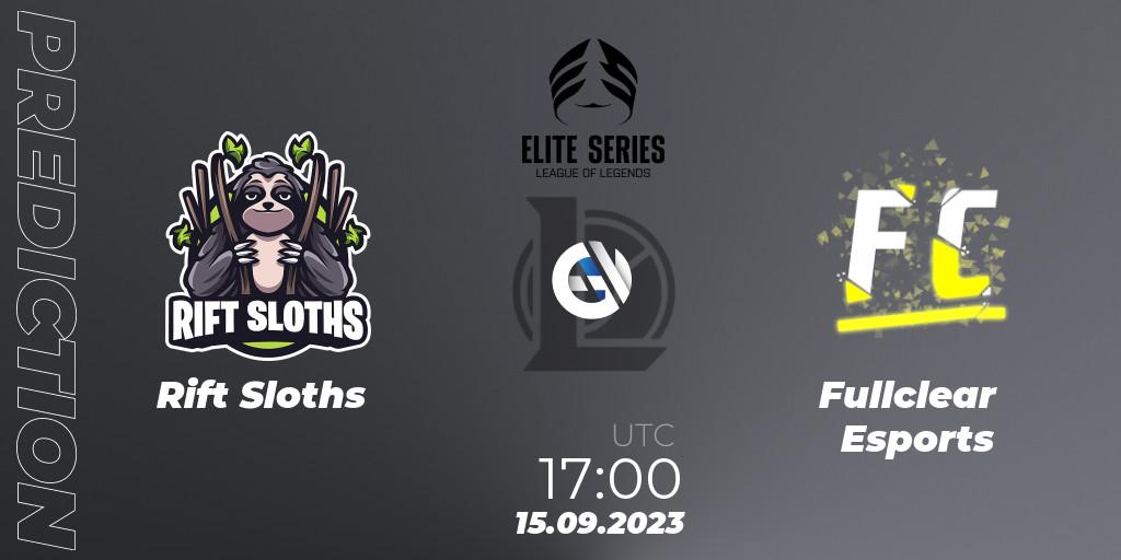 Prognose für das Spiel Rift Sloths VS Fullclear Esports. 15.09.23. LoL - Elite Series Relegation 2023