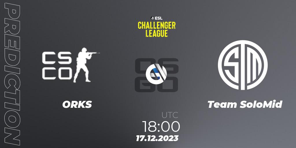 Prognose für das Spiel ORKS VS Team SoloMid. 17.12.2023 at 18:00. Counter-Strike (CS2) - ESL Challenger League Season 46 Relegation: Europe