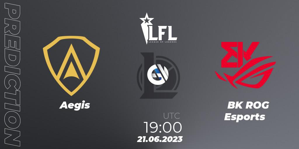 Prognose für das Spiel Aegis VS BK ROG Esports. 21.06.2023 at 19:00. LoL - LFL Summer 2023 - Group Stage