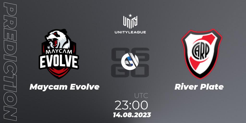 Prognose für das Spiel Maycam Evolve VS River Plate. 14.08.2023 at 23:00. Counter-Strike (CS2) - LVP Unity League Argentina 2023