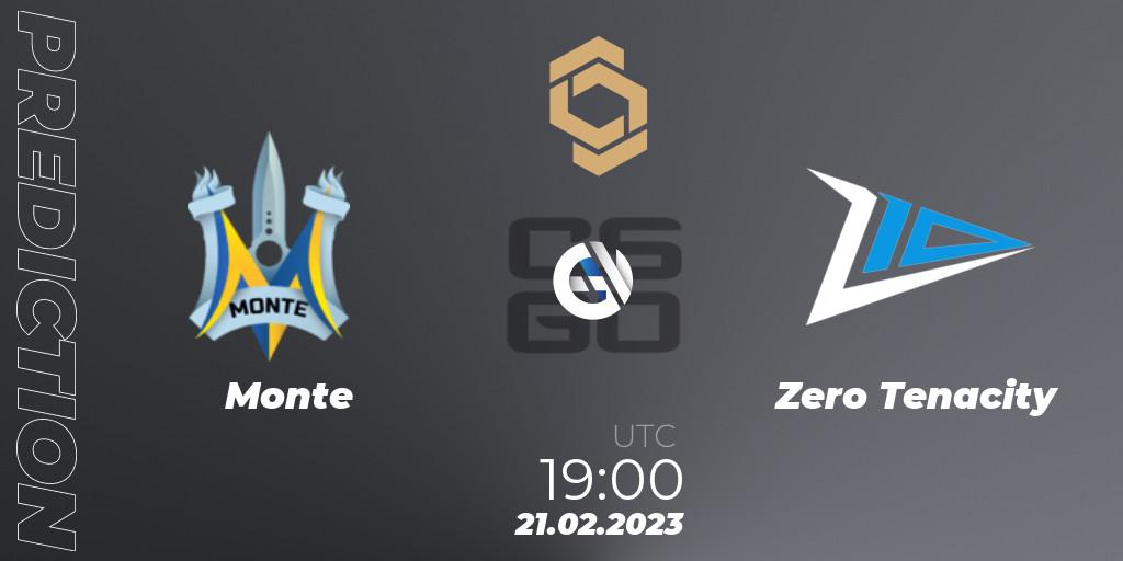 Prognose für das Spiel Monte VS Zero Tenacity. 21.02.2023 at 20:00. Counter-Strike (CS2) - CCT South Europe Series #3