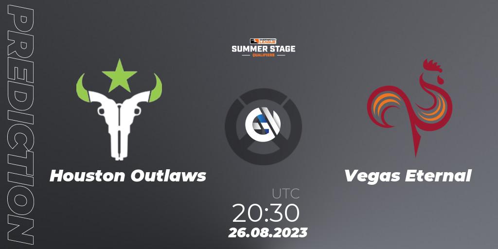 Prognose für das Spiel Houston Outlaws VS Vegas Eternal. 26.08.23. Overwatch - Overwatch League 2023 - Summer Stage Qualifiers