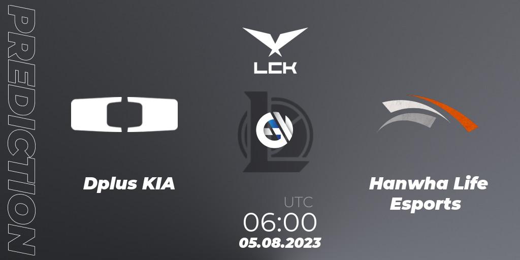 Prognose für das Spiel Dplus KIA VS Hanwha Life Esports. 05.08.23. LoL - LCK Summer 2023 Regular Season