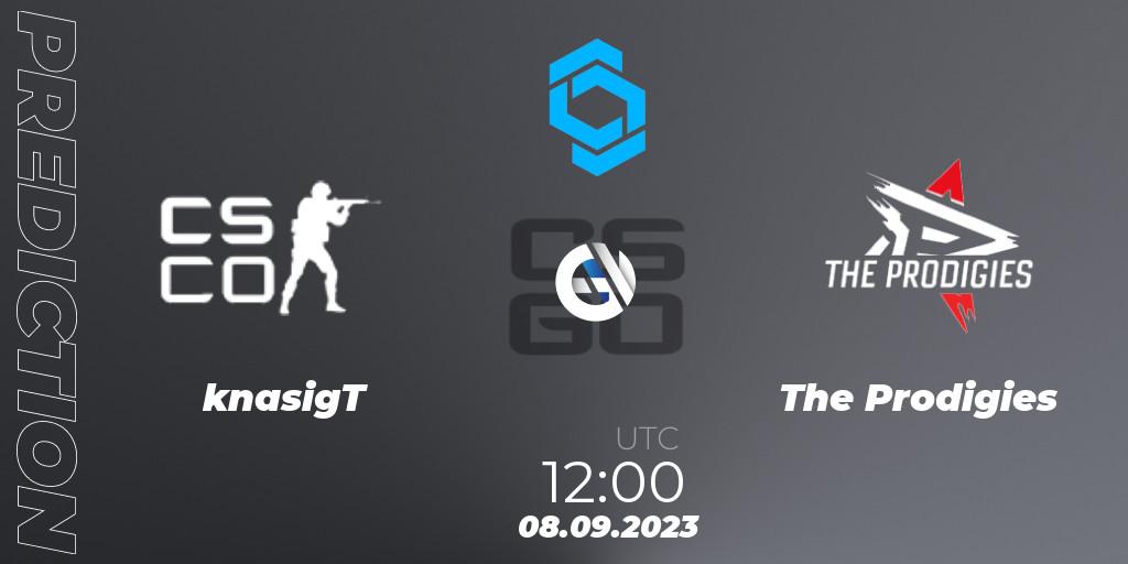 Prognose für das Spiel knasigT VS The Prodigies. 08.09.2023 at 12:00. Counter-Strike (CS2) - CCT East Europe Series #2: Closed Qualifier