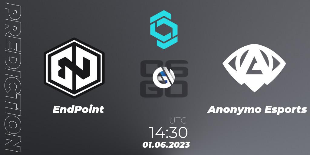 Prognose für das Spiel EndPoint VS Anonymo Esports. 01.06.23. CS2 (CS:GO) - CCT North Europe Series 5