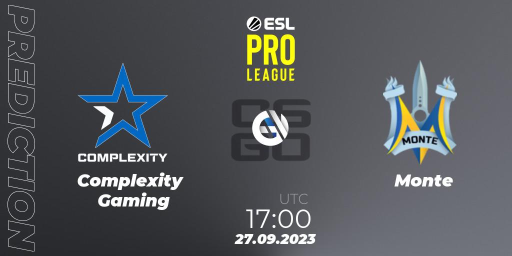 Prognose für das Spiel Complexity Gaming VS Monte. 27.09.23. CS2 (CS:GO) - ESL Pro League Season 18