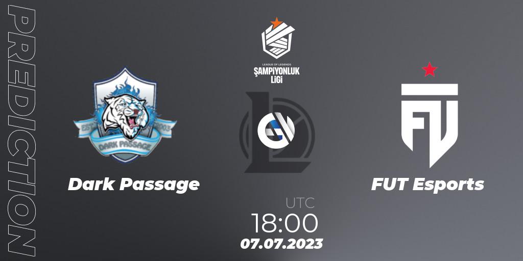 Prognose für das Spiel Dark Passage VS FUT Esports. 07.07.2023 at 18:00. LoL - TCL Summer 2023 - Group Stage