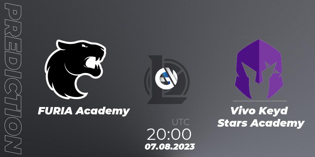 Prognose für das Spiel FURIA Academy VS Vivo Keyd Stars Academy. 07.08.2023 at 20:00. LoL - CBLOL Academy Split 2 2023 - Group Stage