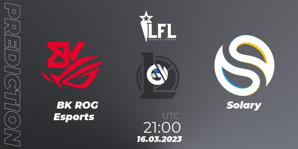 Prognose für das Spiel BK ROG Esports VS Solary. 16.03.2023 at 21:00. LoL - LFL Spring 2023 - Group Stage