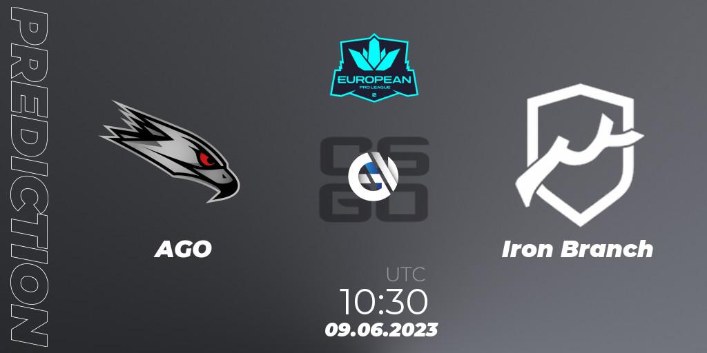 Prognose für das Spiel AGO VS Iron Branch. 09.06.23. CS2 (CS:GO) - European Pro League Season 8
