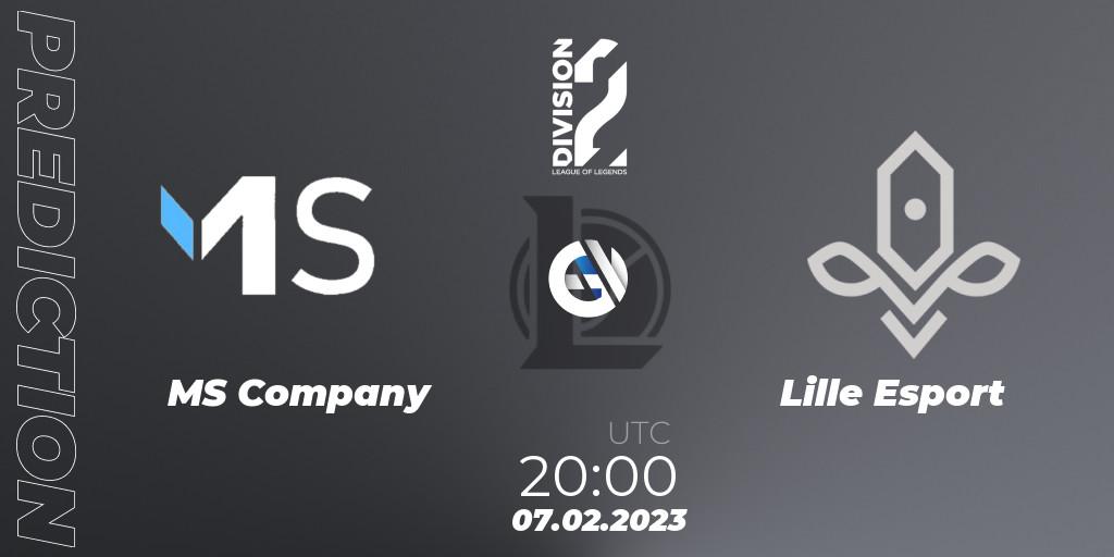 Prognose für das Spiel MS Company VS Lille Esport. 07.02.2023 at 20:00. LoL - LFL Division 2 Spring 2023 - Group Stage