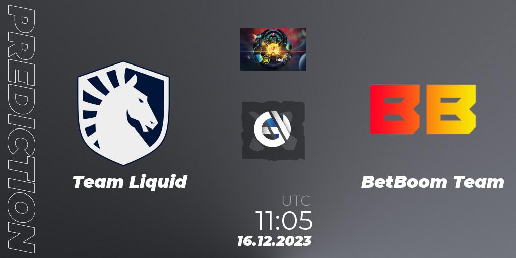 Prognose für das Spiel Team Liquid VS BetBoom Team. 16.12.2023 at 11:06. Dota 2 - ESL One - Kuala Lumpur 2023