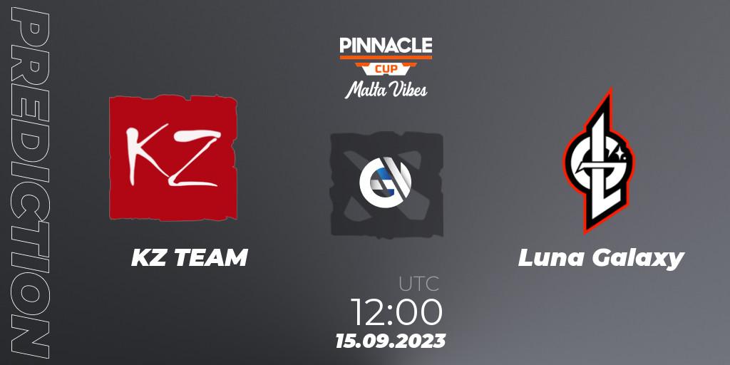 Prognose für das Spiel KZ TEAM VS Luna Galaxy. 15.09.2023 at 12:00. Dota 2 - Pinnacle Cup: Malta Vibes #3