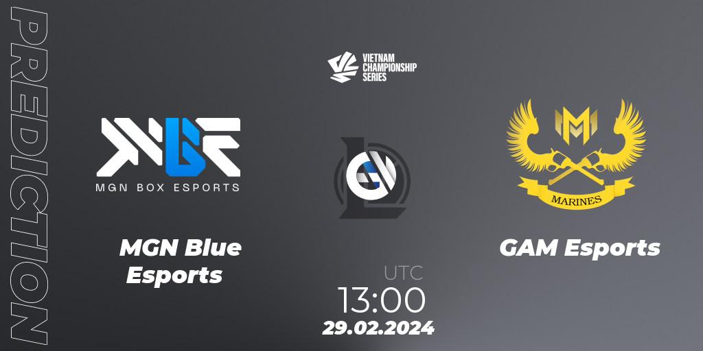 Prognose für das Spiel MGN Blue Esports VS GAM Esports. 29.02.24. LoL - VCS Dawn 2024 - Group Stage