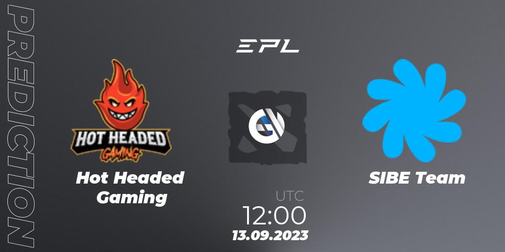 Prognose für das Spiel Hot Headed Gaming VS SIBE Team. 13.09.23. Dota 2 - European Pro League Season 12