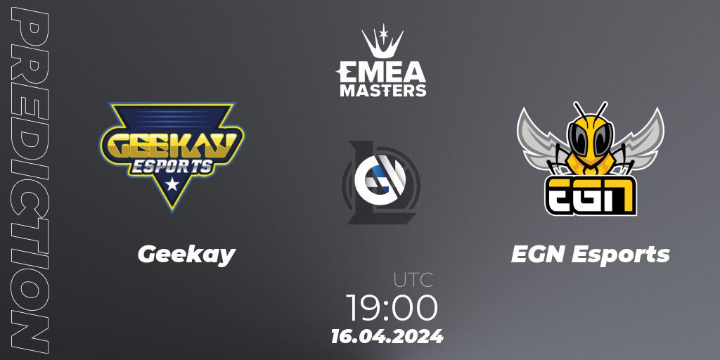 Prognose für das Spiel Geekay VS EGN Esports. 16.04.24. LoL - EMEA Masters Spring 2024 - Play-In