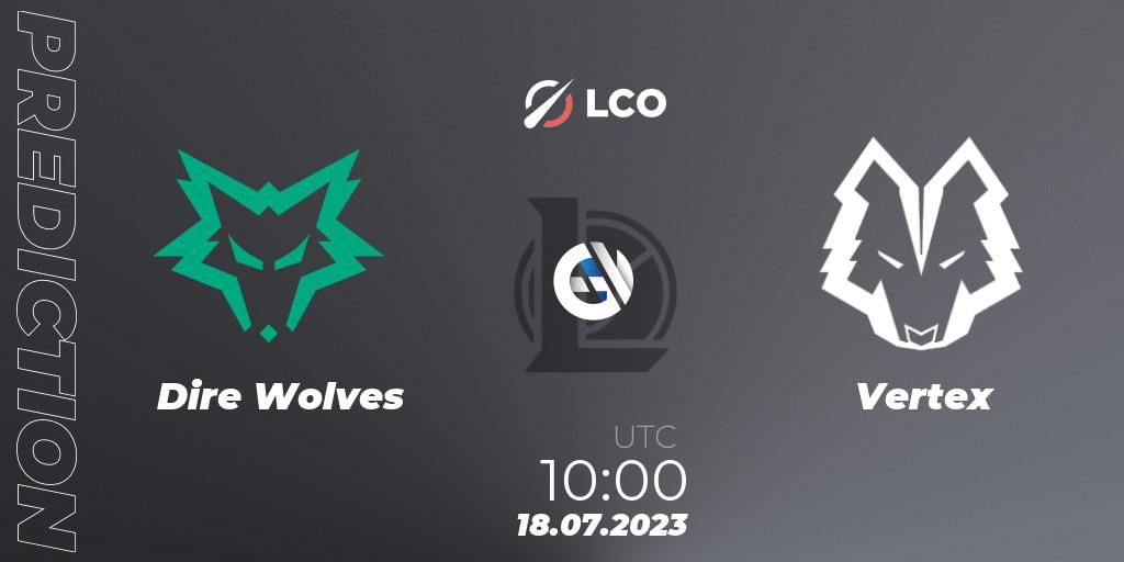 Prognose für das Spiel Dire Wolves VS Vertex. 18.07.23. LoL - LCO Split 2 2023 - Playoffs