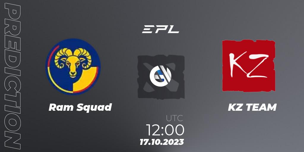 Prognose für das Spiel Ram Squad VS KZ TEAM. 17.10.2023 at 12:30. Dota 2 - European Pro League Season 13