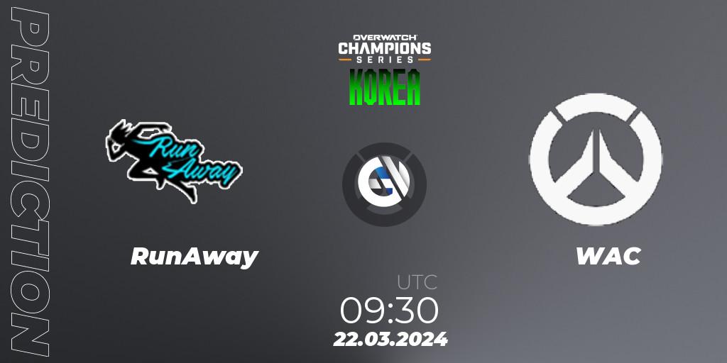 Prognose für das Spiel RunAway VS WAC. 22.03.24. Overwatch - Overwatch Champions Series 2024 - Stage 1 Korea