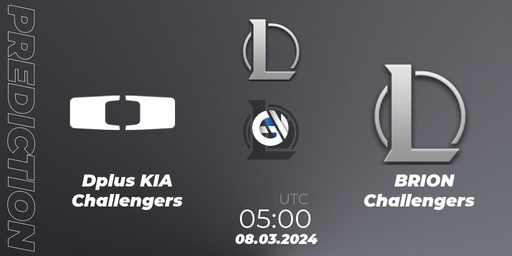 Prognose für das Spiel Dplus KIA Challengers VS BRION Challengers. 08.03.24. LoL - LCK Challengers League 2024 Spring - Group Stage
