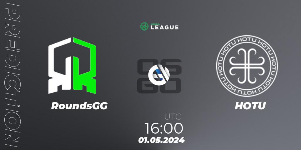 Prognose für das Spiel RoundsGG VS HOTU. 01.05.2024 at 16:00. Counter-Strike (CS2) - ESEA Season 49: Advanced Division - Europe