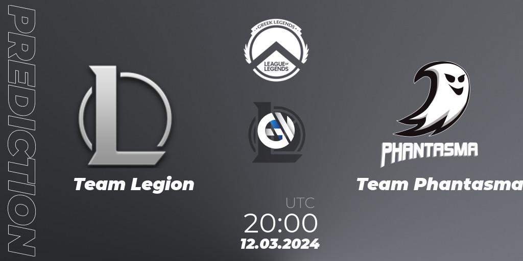 Prognose für das Spiel Team Legion VS Team Phantasma. 12.03.2024 at 20:00. LoL - GLL Spring 2024