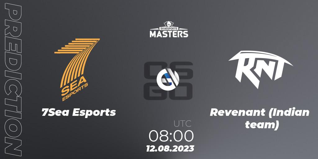 Prognose für das Spiel 7Sea Esports VS Revenant (Indian team). 12.08.2023 at 08:00. Counter-Strike (CS2) - Skyesports Masters 2023: Regular Season