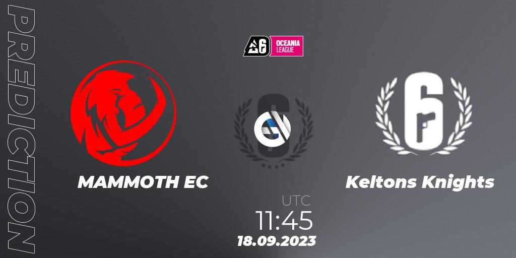Prognose für das Spiel MAMMOTH EC VS Keltons Knights. 04.10.23. Rainbow Six - Oceania League 2023 - Stage 2