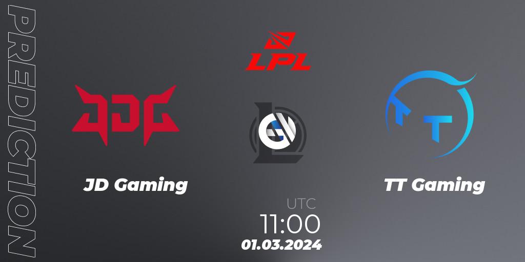 Prognose für das Spiel JD Gaming VS TT Gaming. 01.03.24. LoL - LPL Spring 2024 - Group Stage