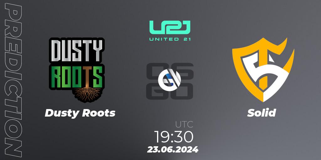 Prognose für das Spiel Dusty Roots VS Solid. 23.06.2024 at 19:30. Counter-Strike (CS2) - United21 South America Season 1